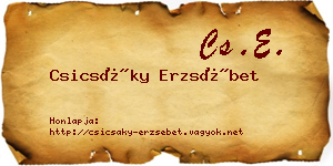 Csicsáky Erzsébet névjegykártya