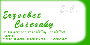 erzsebet csicsaky business card